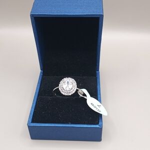 5ctw Cubic Zirconia Pave Double Oval Halo Ring NWT